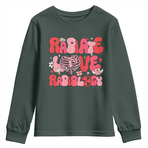 Rad Tech Nurse Valentine's Day Youth Sweatshirt X-Ray Ultrasound MRI CT Mammography Technologist Vday Gift TS10 Dark Forest Green Print Your Wear