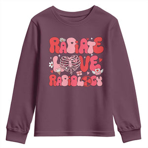 Rad Tech Nurse Valentine's Day Youth Sweatshirt X-Ray Ultrasound MRI CT Mammography Technologist Vday Gift TS10 Maroon Print Your Wear