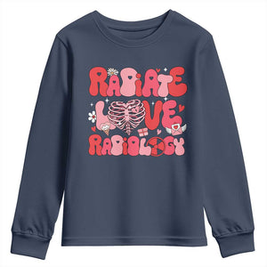 Rad Tech Nurse Valentine's Day Youth Sweatshirt X-Ray Ultrasound MRI CT Mammography Technologist Vday Gift TS10 Navy Print Your Wear