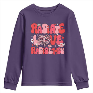 Rad Tech Nurse Valentine's Day Youth Sweatshirt X-Ray Ultrasound MRI CT Mammography Technologist Vday Gift TS10 Purple Print Your Wear