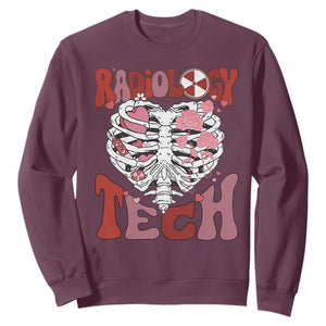 Rad Tech Nurse Valentine's Day Sweatshirt X-Ray Ultrasound MRI CT Mammography Vday Gift TS10 Maroon Print Your Wear