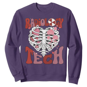 Rad Tech Nurse Valentine's Day Sweatshirt X-Ray Ultrasound MRI CT Mammography Vday Gift TS10 Purple Print Your Wear