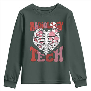 Rad Tech Nurse Valentine's Day Youth Sweatshirt X-Ray Ultrasound MRI CT Mammography Vday Gift TS10 Dark Forest Green Print Your Wear