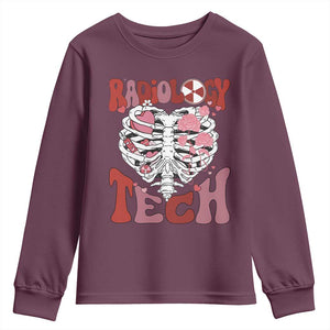 Rad Tech Nurse Valentine's Day Youth Sweatshirt X-Ray Ultrasound MRI CT Mammography Vday Gift TS10 Maroon Print Your Wear