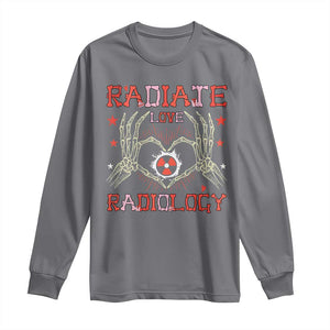 Valentines Radiology Long Sleeve Shirt Retro Rad Tech Skeleton Radiate Love Radiology TS10 Charcoal Print Your Wear