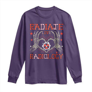 Valentines Radiology Long Sleeve Shirt Retro Rad Tech Skeleton Radiate Love Radiology TS10 Purple Print Your Wear