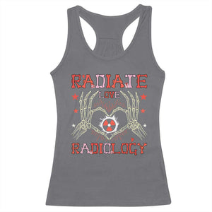 Valentines Radiology Racerback Tank Top Retro Rad Tech Skeleton Radiate Love Radiology TS10 Charcoal Print Your Wear