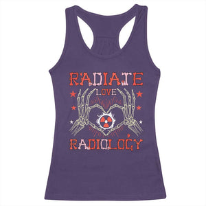 Valentines Radiology Racerback Tank Top Retro Rad Tech Skeleton Radiate Love Radiology TS10 Purple Print Your Wear