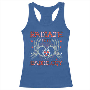 Valentines Radiology Racerback Tank Top Retro Rad Tech Skeleton Radiate Love Radiology TS10 Royal Blue Print Your Wear