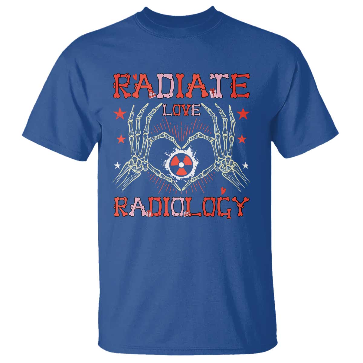 Valentines Radiology T Shirt Retro Rad Tech Skeleton Radiate Love Radiology TS10 Royal Blue Print Your Wear