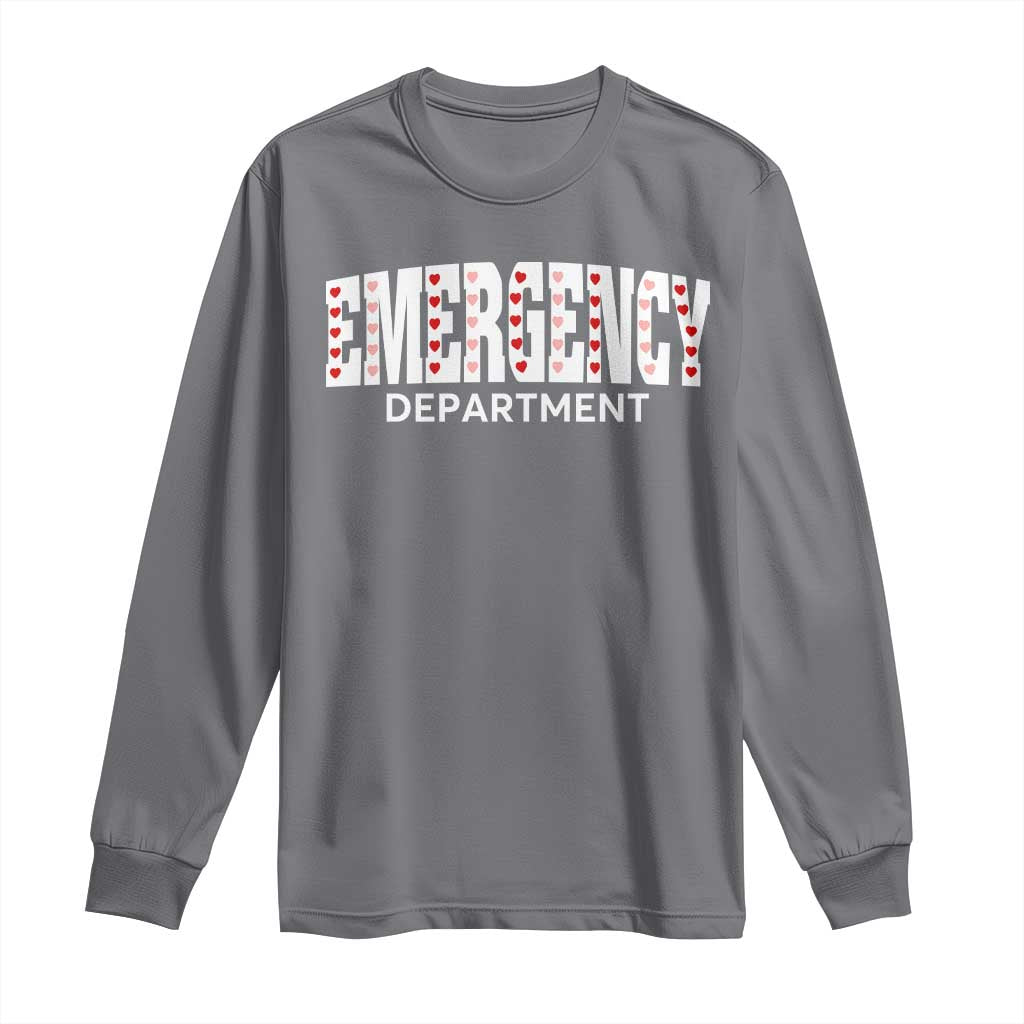 Emergency Department Long Sleeve Shirt Cute ER Nurse Gift TS10 Charcoal Print Your Wear