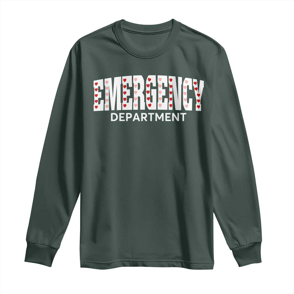 Emergency Department Long Sleeve Shirt Cute ER Nurse Gift TS10 Dark Forest Green Print Your Wear