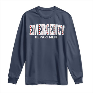 Emergency Department Long Sleeve Shirt Cute ER Nurse Gift TS10 Navy Print Your Wear