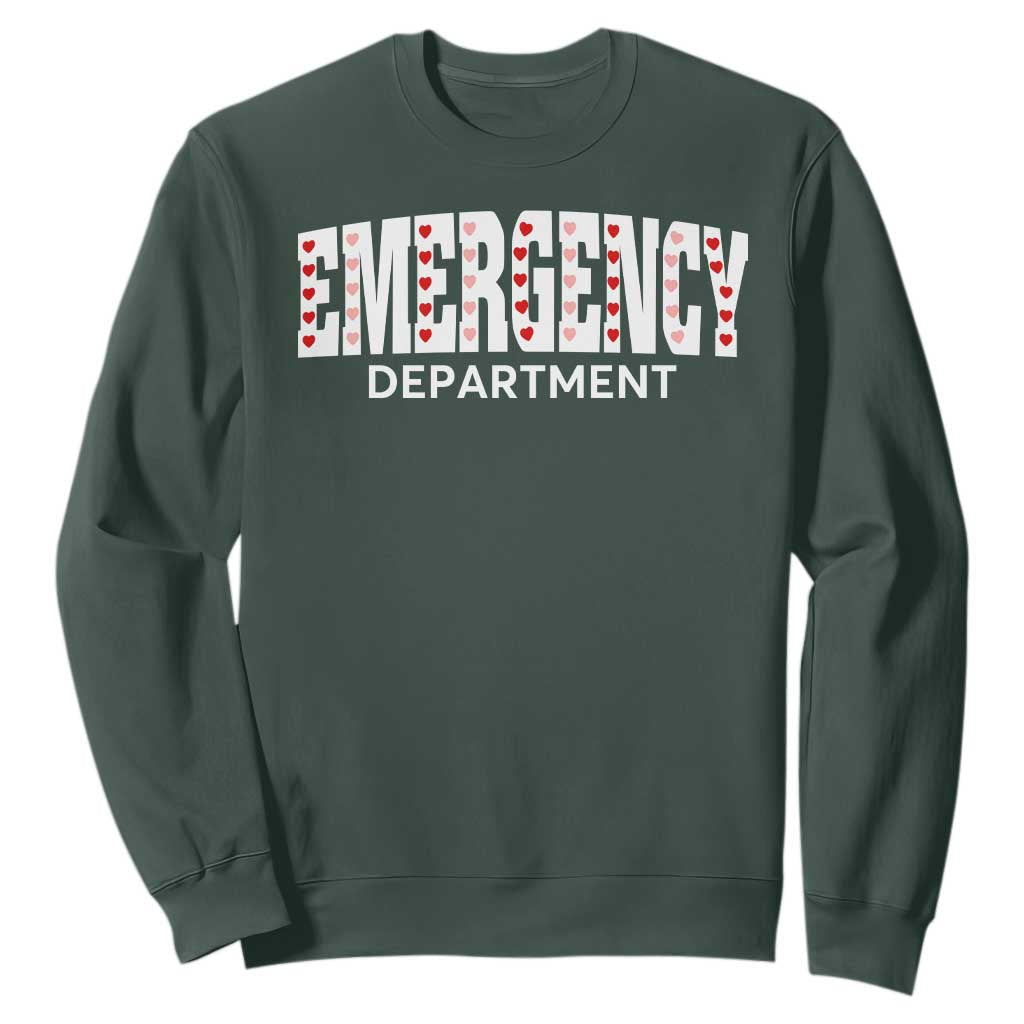 Emergency Department Sweatshirt Cute ER Nurse Gift TS10 Dark Forest Green Print Your Wear