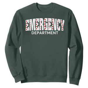 Emergency Department Sweatshirt Cute ER Nurse Gift TS10 Dark Forest Green Print Your Wear