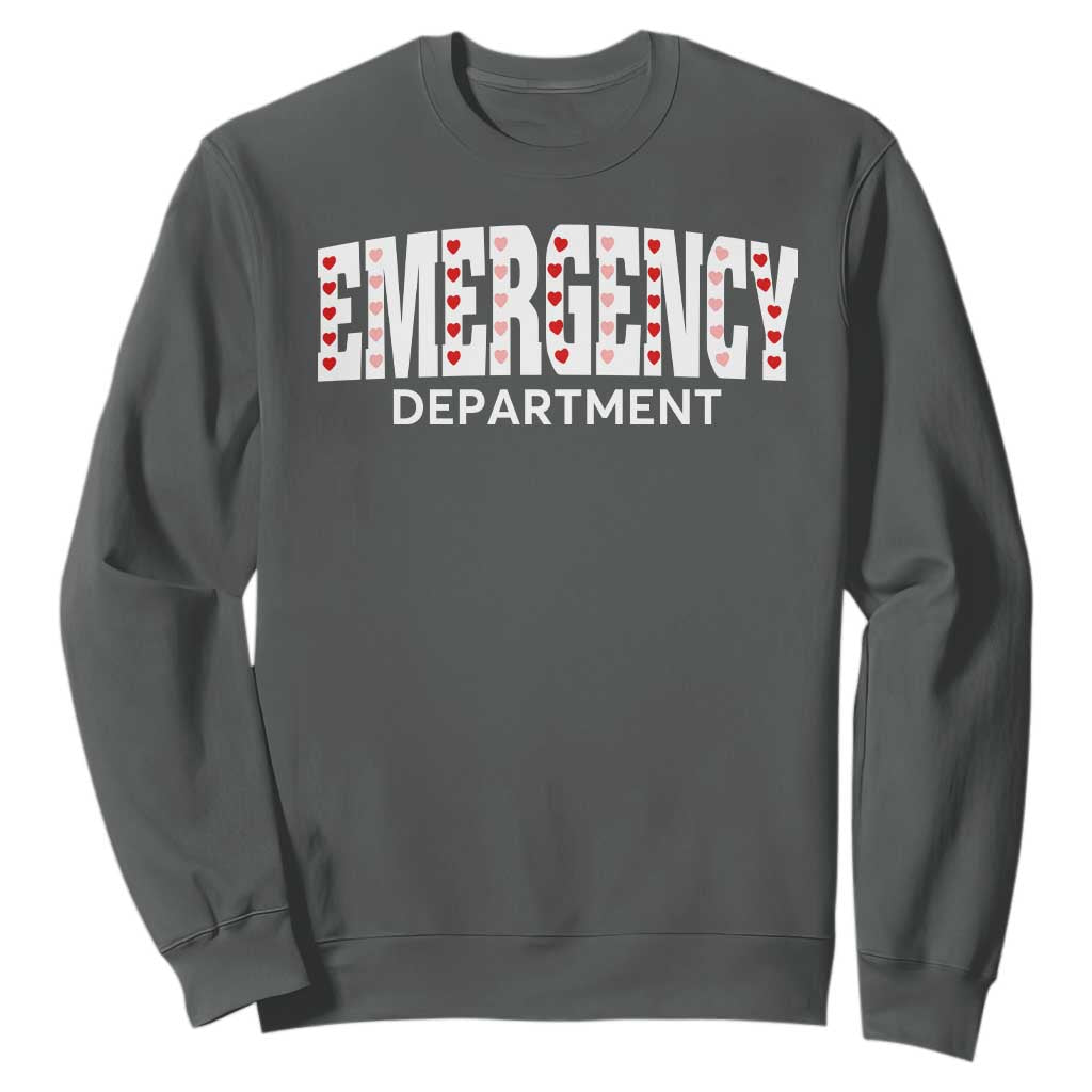 Emergency Department Sweatshirt Cute ER Nurse Gift TS10 Dark Heather Print Your Wear