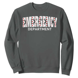 Emergency Department Sweatshirt Cute ER Nurse Gift TS10 Dark Heather Print Your Wear