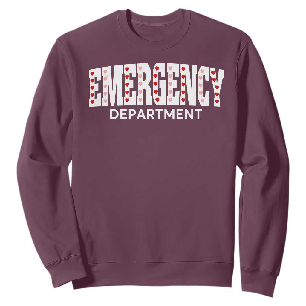 Emergency Department Sweatshirt Cute ER Nurse Gift TS10 Maroon Print Your Wear