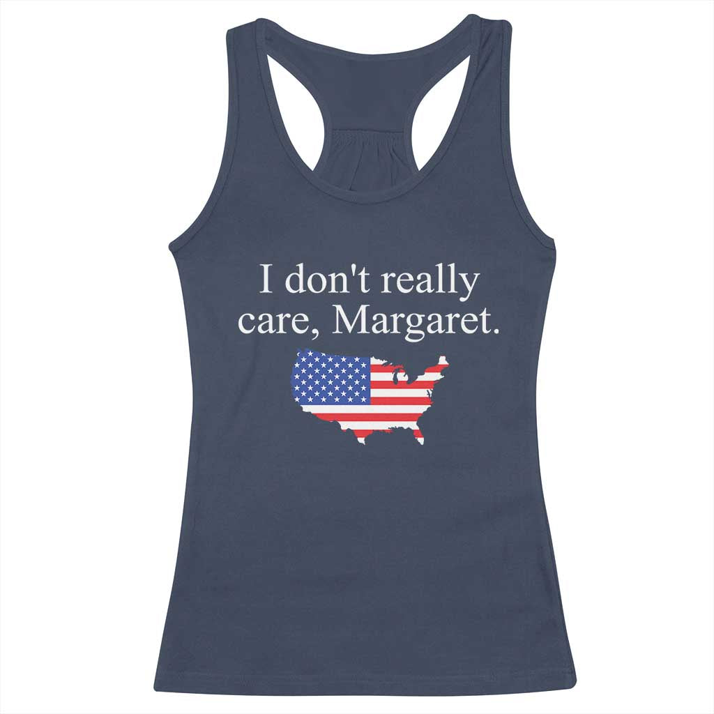 I Don't Really Care Margaret Vice President Jd Vance Racerback Tank Top USA Flag TS10 Navy Print Your Wear