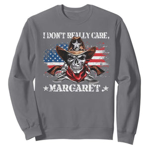 Vice President Jd Vance Sweatshirt Cowboy Skull American Flag I Don't Really Care Margaret TS10 Charcoal Print Your Wear