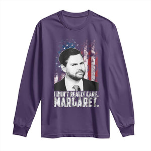 I Don't Really Care Margaret Jd Vance Long Sleeve Shirt Vice President American Flag TS10 Purple Print Your Wear