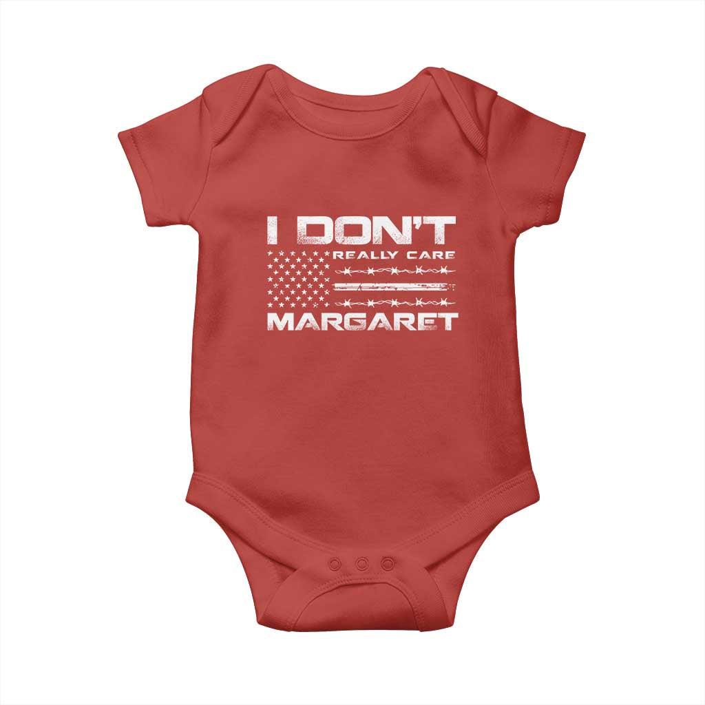 I Don't Really Care Margaret VP Jd Vance Baby Onesie American Flag TS10 Red Print Your Wear