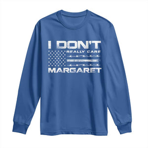 I Don't Really Care Margaret VP Jd Vance Long Sleeve Shirt American Flag TS10 Royal Blue Print Your Wear