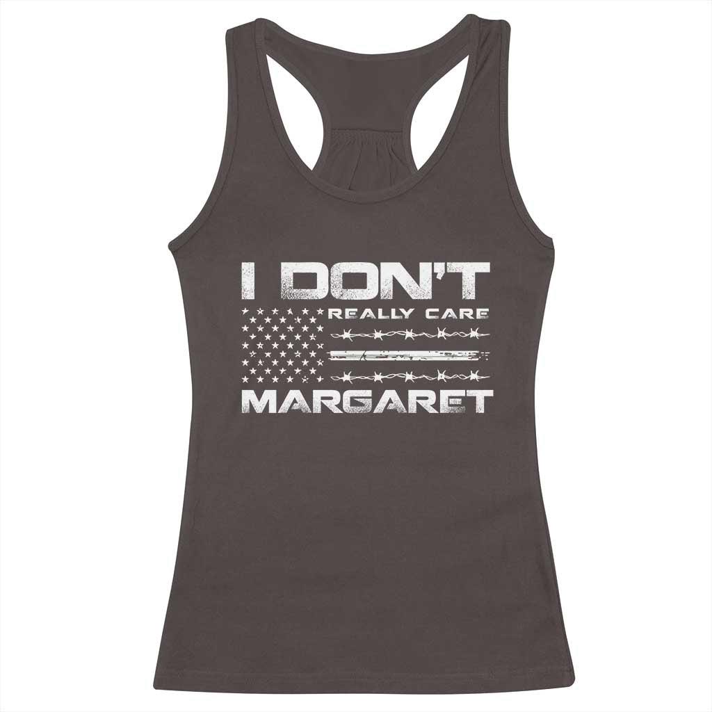 I Don't Really Care Margaret VP Jd Vance Racerback Tank Top American Flag TS10 Dark Chocolate Print Your Wear