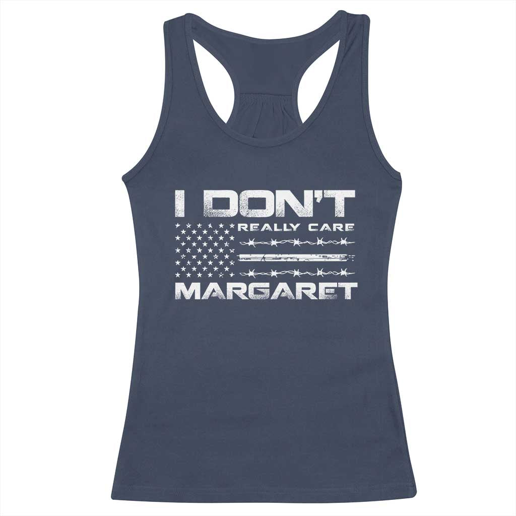 I Don't Really Care Margaret VP Jd Vance Racerback Tank Top American Flag TS10 Navy Print Your Wear