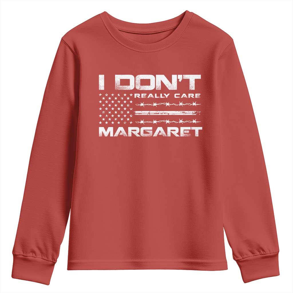I Don't Really Care Margaret VP Jd Vance Youth Sweatshirt American Flag TS10 Red Print Your Wear