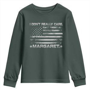 I Don't Really Care Margaret Jd Vance Youth Sweatshirt VP USA Flag TS10 Dark Forest Green Print Your Wear