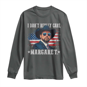 I Don't Really Care Margaret Vice President Jd Vance Cowboy Long Sleeve Shirt TS10 Dark Heather Print Your Wear