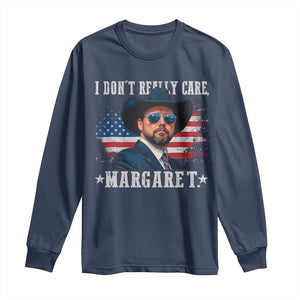 I Don't Really Care Margaret Vice President Jd Vance Cowboy Long Sleeve Shirt TS10 Navy Print Your Wear