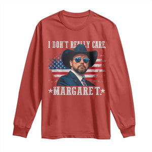 I Don't Really Care Margaret Vice President Jd Vance Cowboy Long Sleeve Shirt TS10 Red Print Your Wear