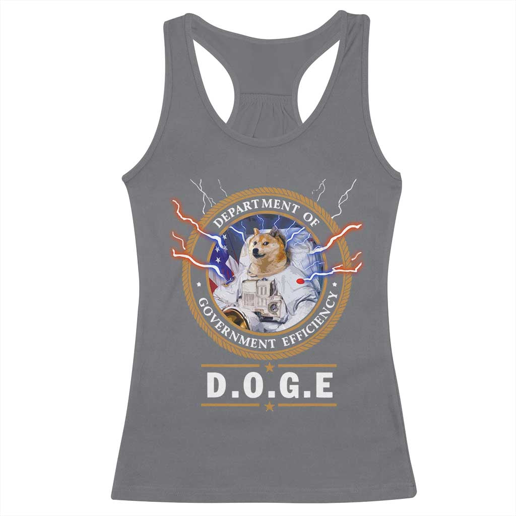 DOGE Department of Government Efficiency Racerback Tank Top Crypto Meme TS10 Charcoal Print Your Wear