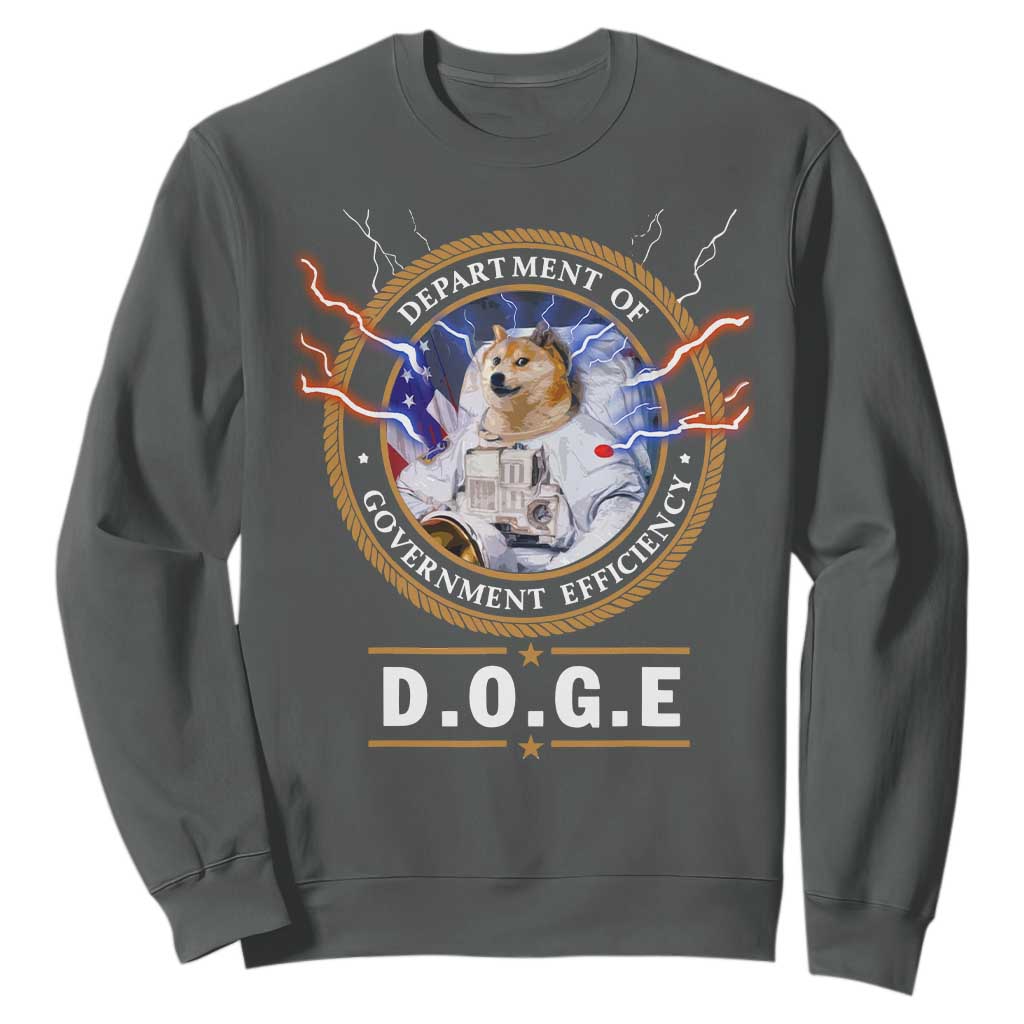 DOGE Department of Government Efficiency Sweatshirt Crypto Meme TS10 Dark Heather Print Your Wear