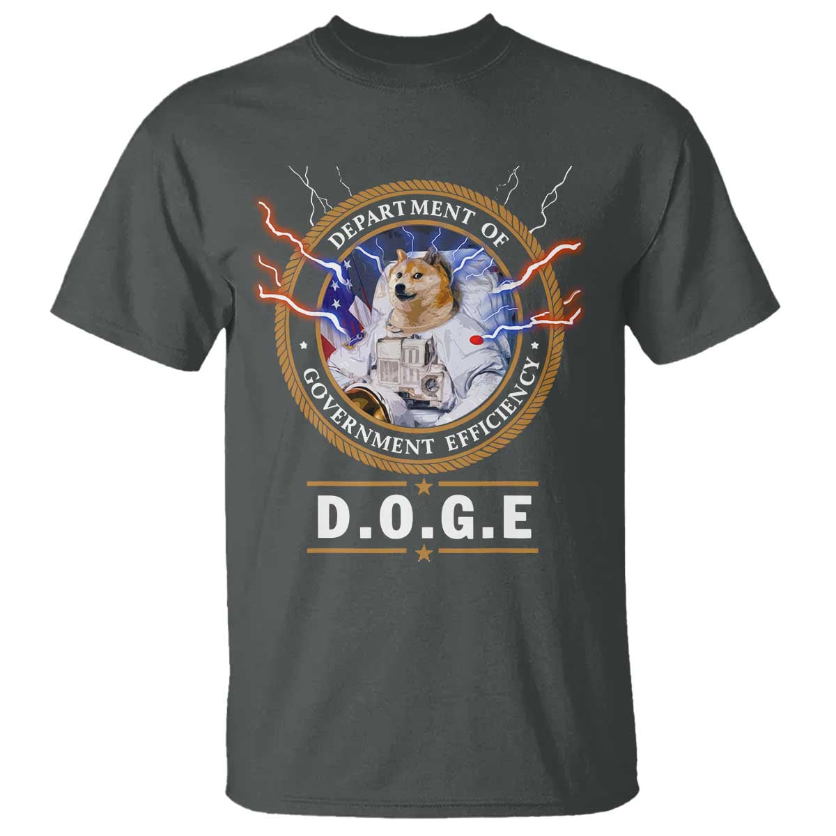 DOGE Department of Government Efficiency T Shirt Crypto Meme TS10 Dark Heather Print Your Wear
