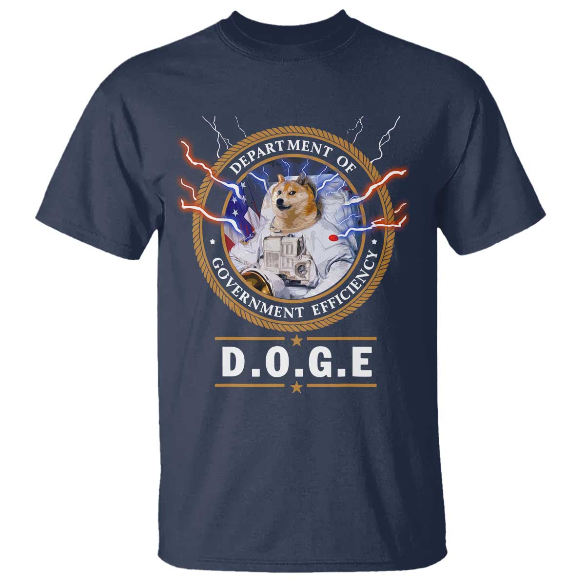 DOGE Department of Government Efficiency T Shirt Crypto Meme TS10 Navy Print Your Wear