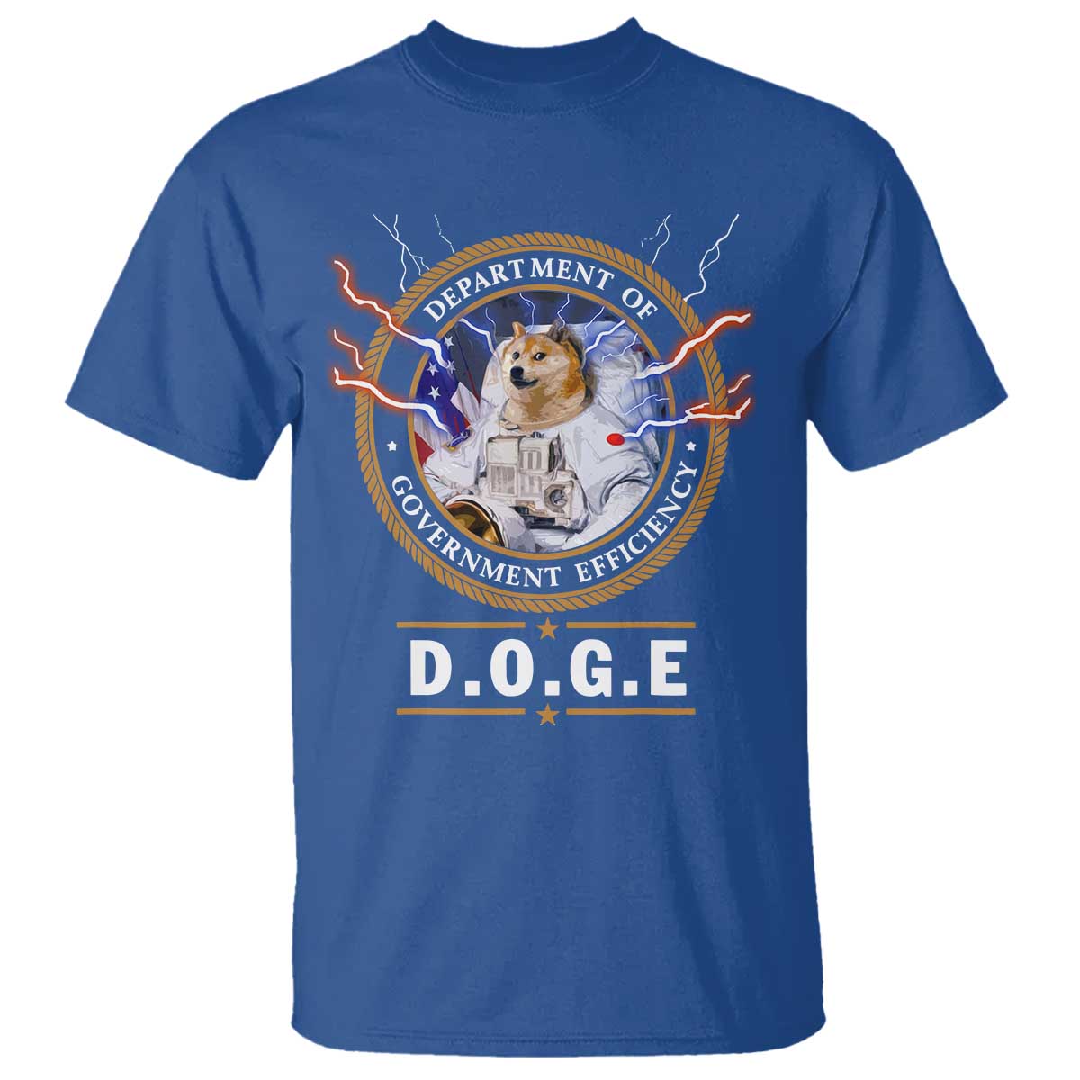 DOGE Department of Government Efficiency T Shirt Crypto Meme TS10 Royal Blue Print Your Wear