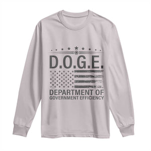 D.O.G.E. DOGE Department of Government Efficiency Long Sleeve Shirt TS10 Ice Gray Print Your Wear