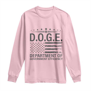 D.O.G.E. DOGE Department of Government Efficiency Long Sleeve Shirt TS10 Light Pink Print Your Wear