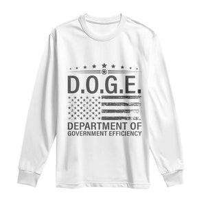 D.O.G.E. DOGE Department of Government Efficiency Long Sleeve Shirt TS10 White Print Your Wear