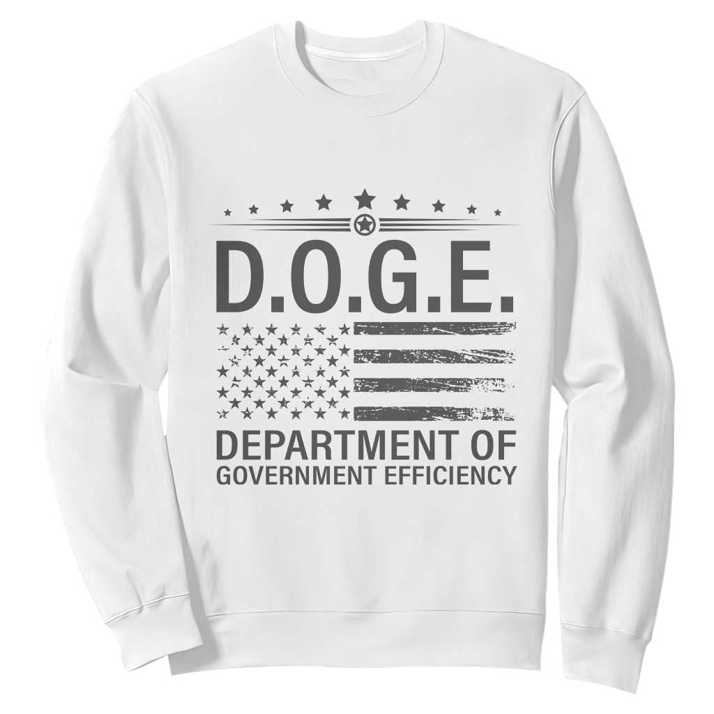 D.O.G.E. DOGE Department of Government Efficiency Sweatshirt TS10 White Print Your Wear