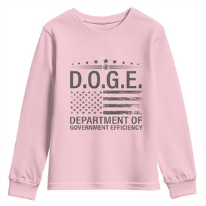 D.O.G.E. DOGE Department of Government Efficiency Youth Sweatshirt TS10 Light Pink Print Your Wear