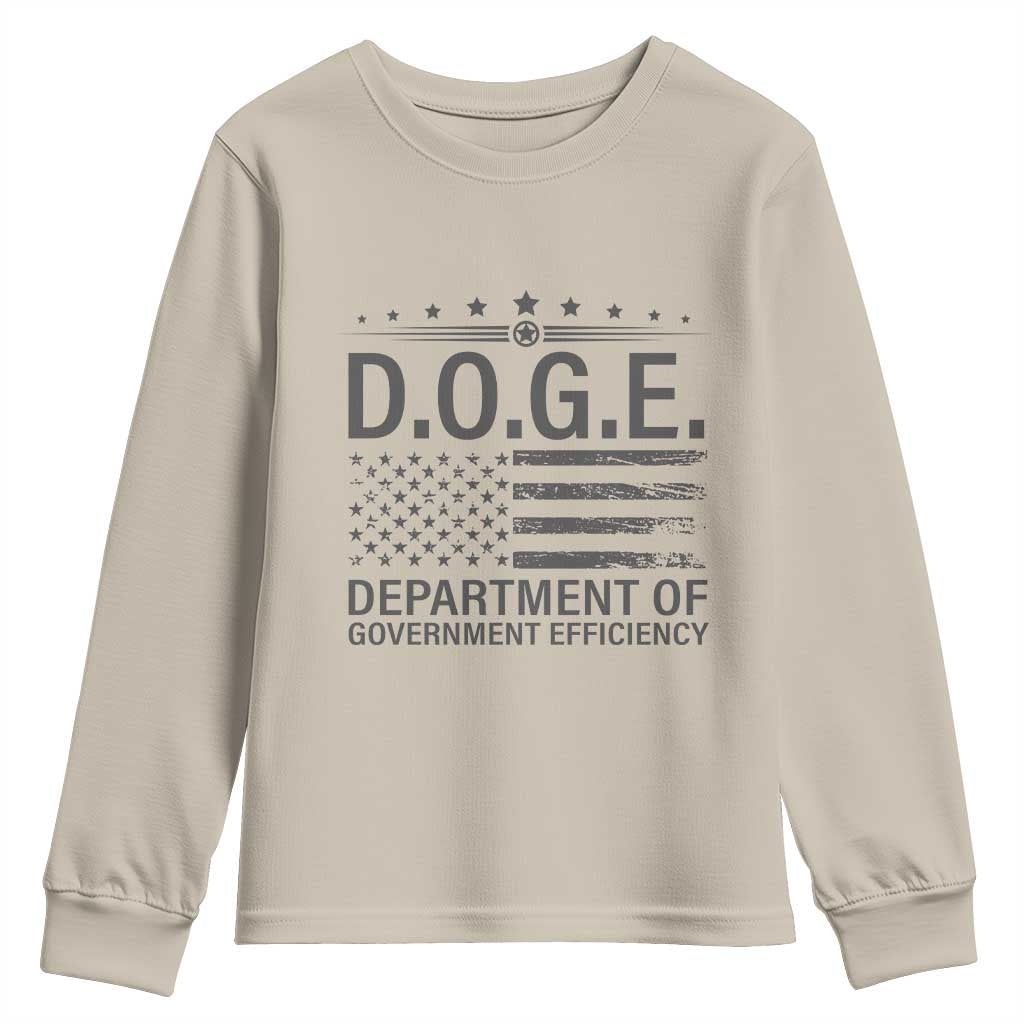 D.O.G.E. DOGE Department of Government Efficiency Youth Sweatshirt TS10 Sand Print Your Wear