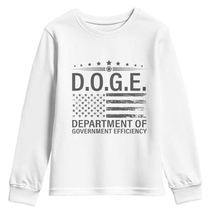 D.O.G.E. DOGE Department of Government Efficiency Youth Sweatshirt TS10 White Print Your Wear