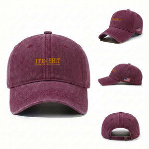 I Fix Shit Thats What I Do Washed Cotton Baseball Cap Funny Dad Grandpa TS10 Washed Cap Universal Fit Burgundy Print Your Wear