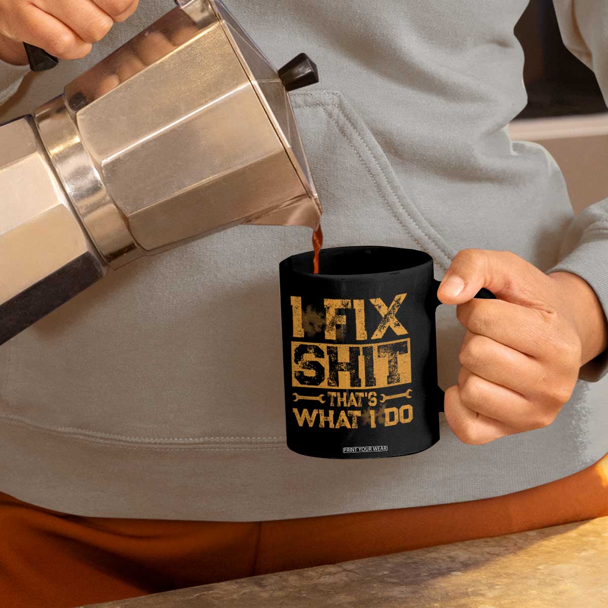 Funny Dad Grandpa Coffee Mug I Fix Shit Thats What I Do TS10 Print Your Wear