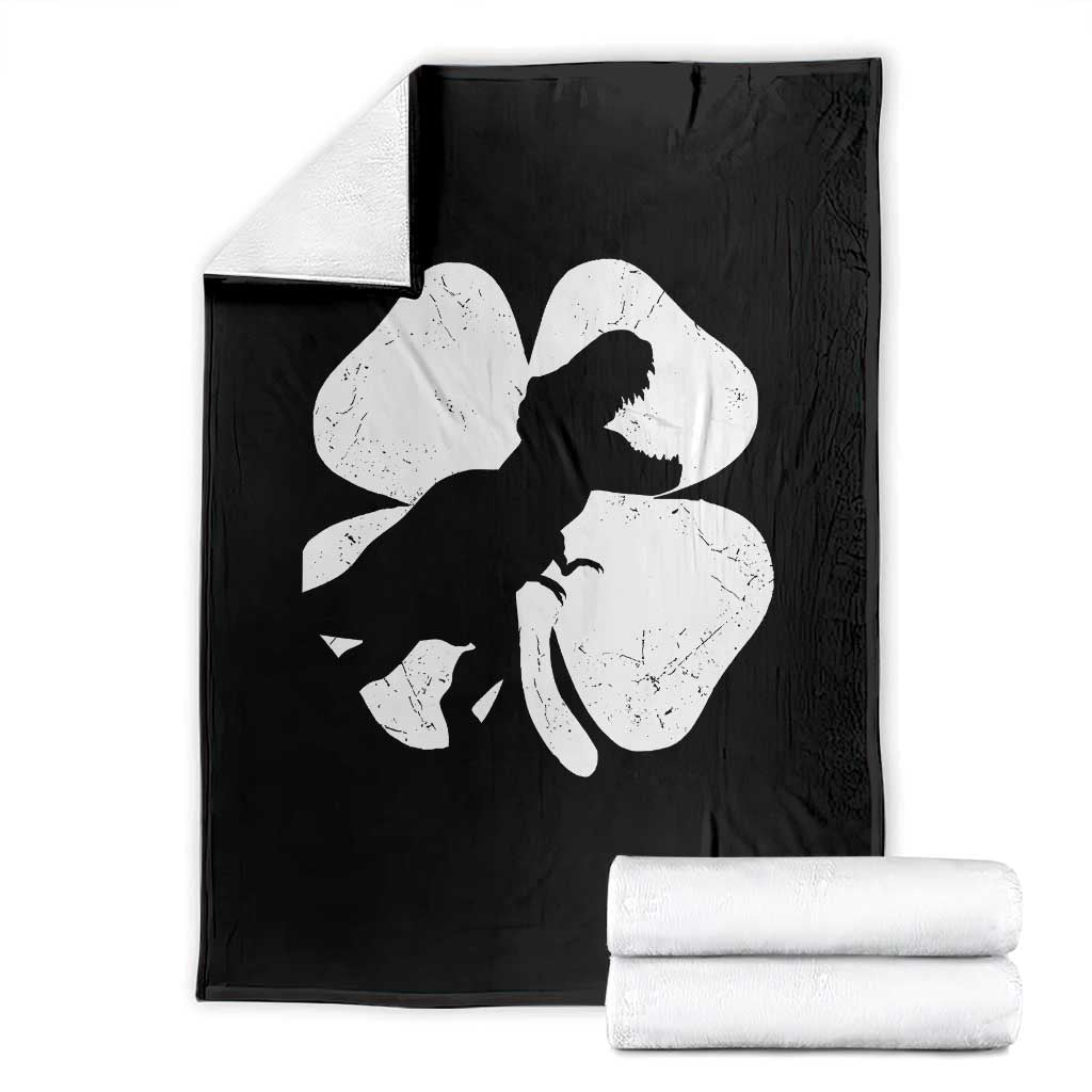 Dinosaur St Patricks Day Shamrock Throw Blanket Silhouette Boys Toddler Kids TS10 Black Print Your Wear
