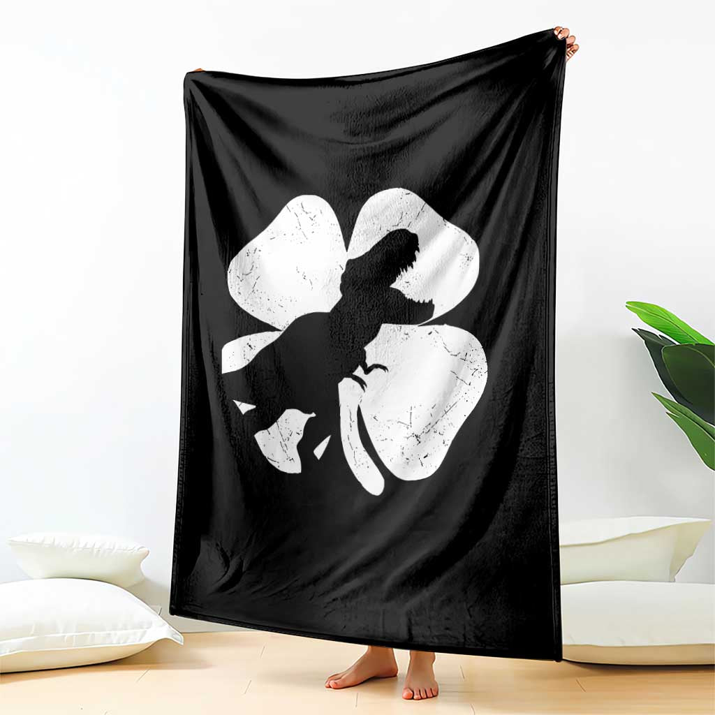 Dinosaur St Patricks Day Shamrock Throw Blanket Silhouette Boys Toddler Kids TS10 Print Your Wear